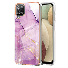 Custodia Silicone Gel Morbida Fantasia Modello Cover Y05B per Samsung Galaxy A12 5G Lavanda