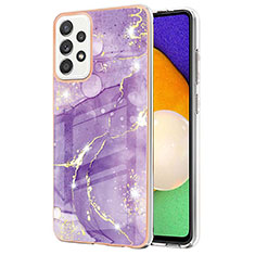 Custodia Silicone Gel Morbida Fantasia Modello Cover Y05B per Samsung Galaxy A52 5G Viola