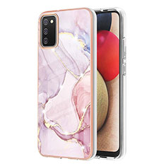 Custodia Silicone Gel Morbida Fantasia Modello Cover Y05B per Samsung Galaxy M02s Rosa