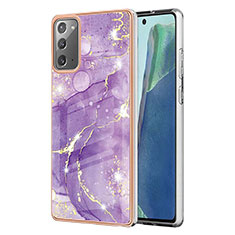 Custodia Silicone Gel Morbida Fantasia Modello Cover Y05B per Samsung Galaxy Note 20 5G Viola