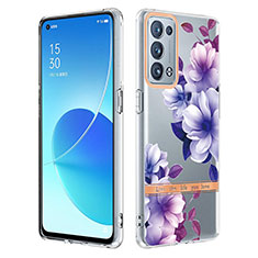 Custodia Silicone Gel Morbida Fantasia Modello Cover Y06B per Oppo Reno6 Pro+ Plus 5G Lavanda