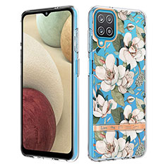 Custodia Silicone Gel Morbida Fantasia Modello Cover Y06B per Samsung Galaxy A12 5G Bianco
