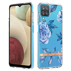 Custodia Silicone Gel Morbida Fantasia Modello Cover Y06B per Samsung Galaxy A12 5G Blu