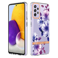 Custodia Silicone Gel Morbida Fantasia Modello Cover Y06B per Samsung Galaxy A72 5G Viola