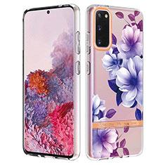 Custodia Silicone Gel Morbida Fantasia Modello Cover Y06B per Samsung Galaxy S20 5G Viola