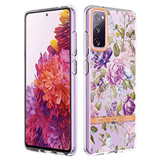 Custodia Silicone Gel Morbida Fantasia Modello Cover Y06B per Samsung Galaxy S20 FE (2022) 5G Lavanda