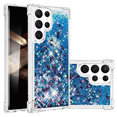 Custodia Silicone Gel Morbida Fantasia Modello Cover Y06B per Samsung Galaxy S24 Ultra 5G Blu