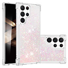 Custodia Silicone Gel Morbida Fantasia Modello Cover Y06B per Samsung Galaxy S24 Ultra 5G Rosa