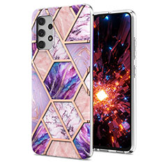 Custodia Silicone Gel Morbida Fantasia Modello Cover Y07B per Samsung Galaxy M32 5G Lavanda