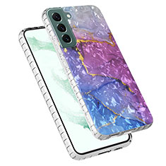 Custodia Silicone Gel Morbida Fantasia Modello Cover Y07B per Samsung Galaxy S21 FE 5G Viola