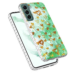 Custodia Silicone Gel Morbida Fantasia Modello Cover Y07B per Samsung Galaxy S21 Plus 5G Verde