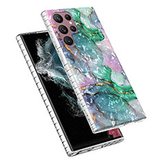 Custodia Silicone Gel Morbida Fantasia Modello Cover Y07B per Samsung Galaxy S22 Ultra 5G Multicolore