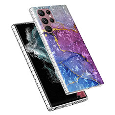 Custodia Silicone Gel Morbida Fantasia Modello Cover Y07B per Samsung Galaxy S23 Ultra 5G Viola