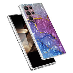 Custodia Silicone Gel Morbida Fantasia Modello Cover Y07B per Samsung Galaxy S24 Ultra 5G Viola