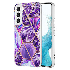 Custodia Silicone Gel Morbida Fantasia Modello Cover Y08B per Samsung Galaxy S21 Plus 5G Viola