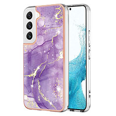 Custodia Silicone Gel Morbida Fantasia Modello Cover Y11B per Samsung Galaxy S21 5G Viola