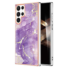 Custodia Silicone Gel Morbida Fantasia Modello Cover Y11B per Samsung Galaxy S24 Ultra 5G Viola