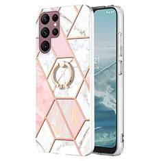Custodia Silicone Gel Morbida Fantasia Modello Cover Y13B per Samsung Galaxy S23 Ultra 5G Rosa