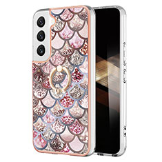 Custodia Silicone Gel Morbida Fantasia Modello Cover Y15B per Samsung Galaxy S24 Plus 5G Marrone