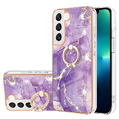 Custodia Silicone Gel Morbida Fantasia Modello Cover Y16B per Samsung Galaxy S21 5G Viola