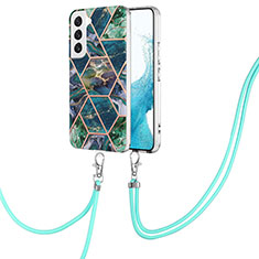 Custodia Silicone Gel Morbida Fantasia Modello Cover Y18B per Samsung Galaxy S21 FE 5G Verde