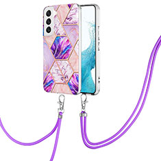 Custodia Silicone Gel Morbida Fantasia Modello Cover Y18B per Samsung Galaxy S21 Plus 5G Lavanda