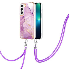 Custodia Silicone Gel Morbida Fantasia Modello Cover Y21B per Samsung Galaxy S21 5G Lavanda