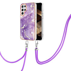 Custodia Silicone Gel Morbida Fantasia Modello Cover Y21B per Samsung Galaxy S24 Ultra 5G Viola