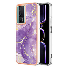 Custodia Silicone Gel Morbida Fantasia Modello Cover YB1 per Xiaomi Poco F5 Pro 5G Viola