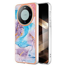 Custodia Silicone Gel Morbida Fantasia Modello Cover YB3 per Huawei Mate 60 Blu