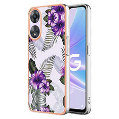 Custodia Silicone Gel Morbida Fantasia Modello Cover YB3 per Oppo A58 5G Viola