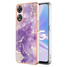 Custodia Silicone Gel Morbida Fantasia Modello Cover YB5 per Oppo A78 5G Viola