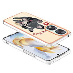 Custodia Silicone Gel Morbida Fantasia Modello Cover YB8 per Huawei Honor 90 5G Khaki