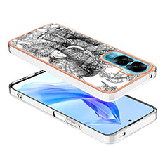 Custodia Silicone Gel Morbida Fantasia Modello Cover YB8 per Huawei Honor 90 Lite 5G Grigio