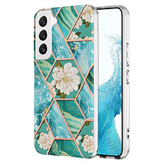 Custodia Silicone Gel Morbida Fiori Cover A01 per Samsung Galaxy S21 5G Verde