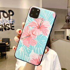 Custodia Silicone Gel Morbida Fiori Cover H09 per Apple iPhone 11 Pro Ciano