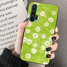 Custodia Silicone Gel Morbida Fiori Cover K03 per Huawei Honor 20 Pro Verde