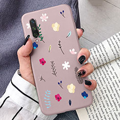 Custodia Silicone Gel Morbida Fiori Cover K07 per Xiaomi Mi A3 Rosa