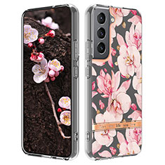 Custodia Silicone Gel Morbida Fiori Cover per Samsung Galaxy S21 5G Rosa