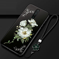 Custodia Silicone Gel Morbida Fiori Cover per Xiaomi Redmi K30 5G Bianco