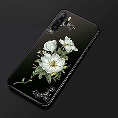 Custodia Silicone Gel Morbida Fiori Cover S01 per Huawei P30 Pro New Edition Bianco