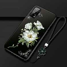 Custodia Silicone Gel Morbida Fiori Cover S01 per Realme Q2 Pro 5G Nero