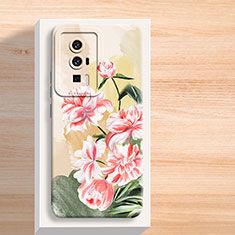 Custodia Silicone Gel Morbida Fiori Cover S01 per Xiaomi Poco F5 Pro 5G Rosa