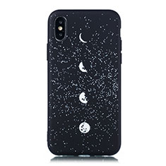 Custodia Silicone Gel Morbida Mistica Luna Stelle Cover per Apple iPhone X Multicolore