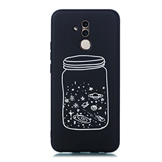 Custodia Silicone Gel Morbida Mistica Luna Stelle Cover per Huawei Mate 20 Lite Bianco