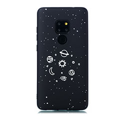 Custodia Silicone Gel Morbida Mistica Luna Stelle Cover per Huawei Mate 20 Nero
