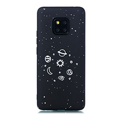 Custodia Silicone Gel Morbida Mistica Luna Stelle Cover per Huawei Mate 20 Pro Nero
