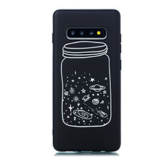 Custodia Silicone Gel Morbida Mistica Luna Stelle Cover per Samsung Galaxy S10 Plus Bianco