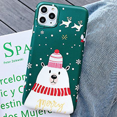 Custodia Silicone Gel Morbida Natale Cover S01 per Apple iPhone 11 Pro Verde