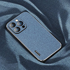 Custodia Silicone In stoffa Ultra Sottile Morbida Cover AT1 per Apple iPhone 13 Pro Max Blu